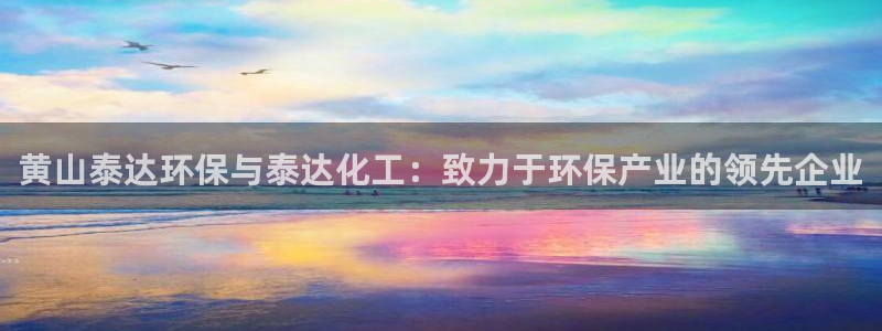 亿万先生换网址了吗知乎：黄山泰达环保与泰达化工：致力于环保产业的领先企业