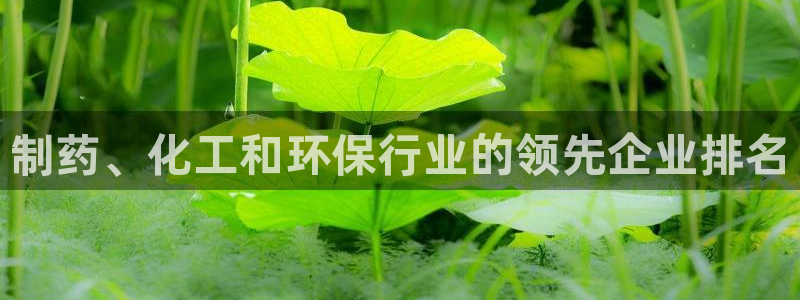 亿万app下载：制药、化工和环保行业的领先企业排名