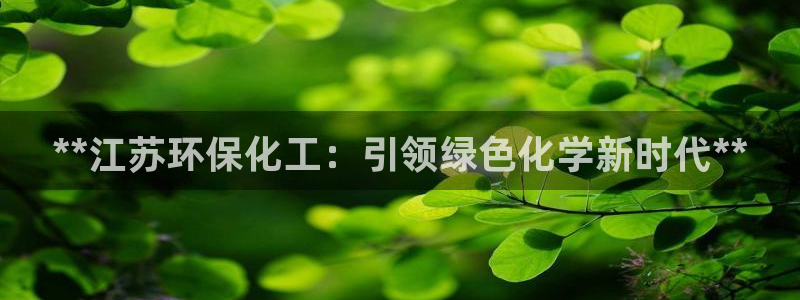 亿万先生mr网址：**江苏环保化工：引领绿色化学新时代**