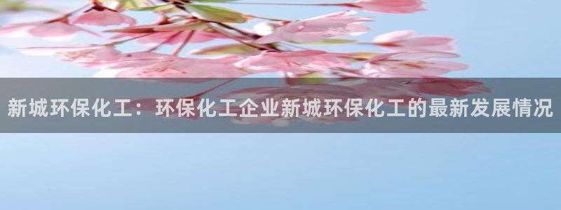 亿万先生 菲律宾：新城环保化工：环保化工企业新城环保化工的最新发展情况